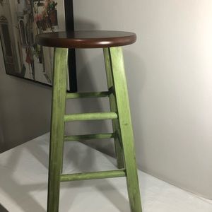 BRAND NEW counter stool rustic green walnut seat